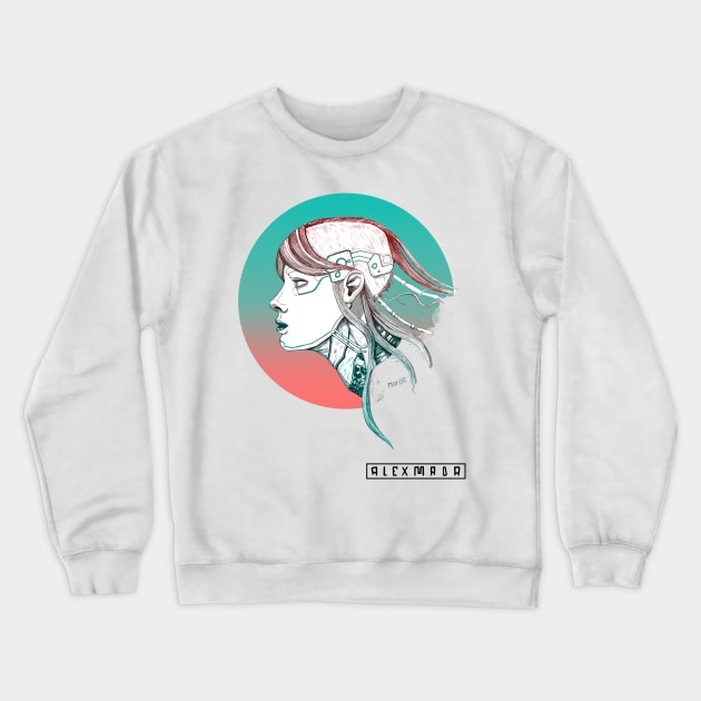 Robo-girl Crewneck Sweatshirt by AlexMada